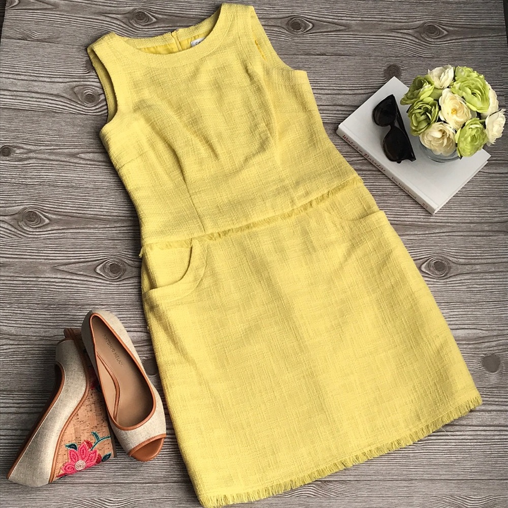 Calvin Klein Yellow Shift Dress with Pockets
